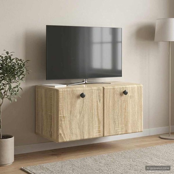 vidaXL Wandmontierter TV-Schrank 59,5 x 31 x 30 cm Sonoma-Eiche 899217