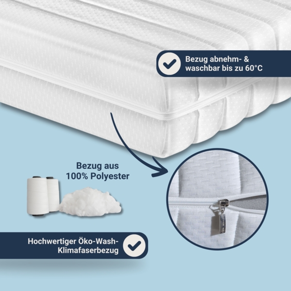 Betten-ABC Dream Spezial – Sondermaß-Kaltschaum- matratze mit 7 Zonen, Härtegrad 2,5, Höhe ca. 13 cm, Größe: 55x175 Bild 4
