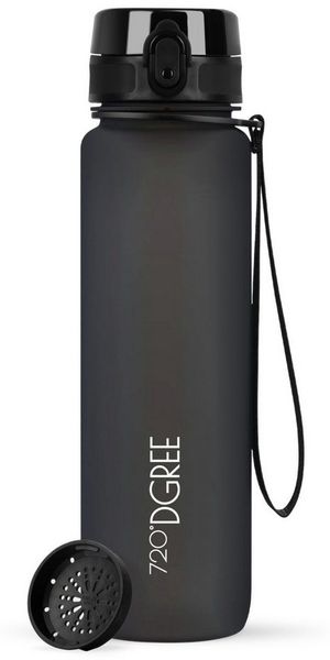 720°DGREE Trinkflasche Trinkflasche uberBottle softTouch mit Sieb onyx black 1l