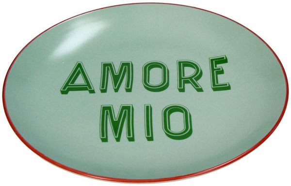 Kersten BV Teller Antipasti "Amore Mio" Stoneware Mint, (1 St), 20.5 x 20.5 x 2.5 cm