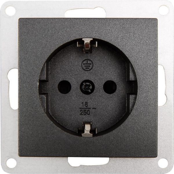 Schutzkontakt-Steckdose McPower ''Flair'', 250V~/16A, Klemmanschluss, anthrazit