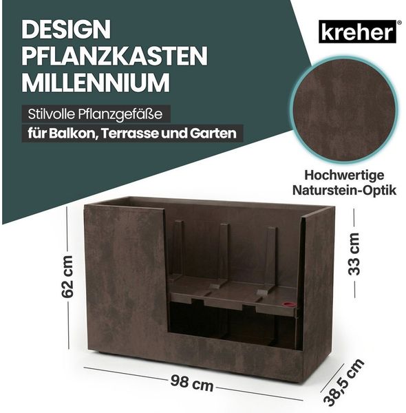 Kreher Pflanzkübel 'Millennium Fence', XXL Sichtschutz in verschiedenen Farben (2 St)