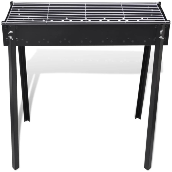 vidaXL Standgrill quadratisch, Stahl Schwarz, 75 x 47 x 76 cm