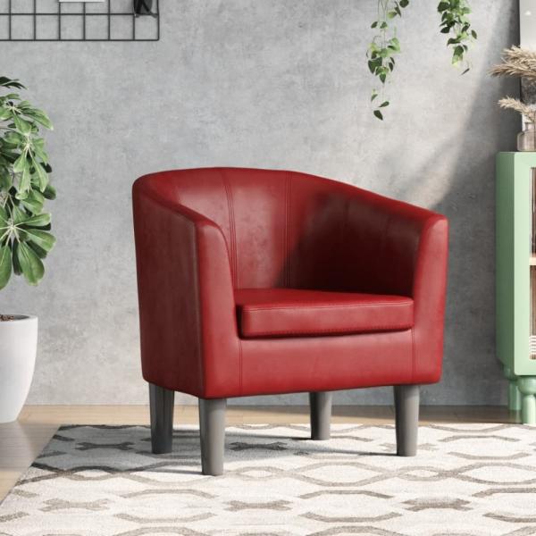 vidaXL Clubsessel Weinrot Kunstleder 356489