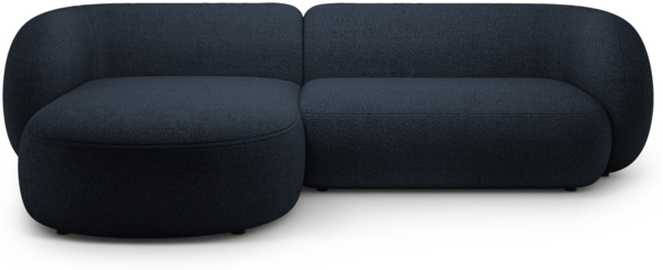 Micadoni Ecksofa Kate 3-Sitzer Links Boucle Dunkelblau