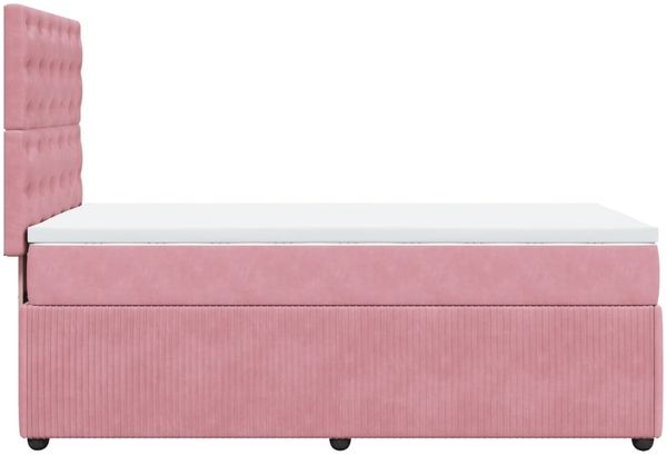 vidaXL Boxspringbett mit Matratze Rosa 90x200 cm Samt 3294555 Bild 7