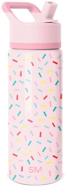 Simple Modern Trinkflasche Kinder mit Strohhalm | Sport Isolierte Edelstahl-Kindertrinkflasche für Kleinkinder Jungen und Mädchen | Summit | 530ml | Confetti