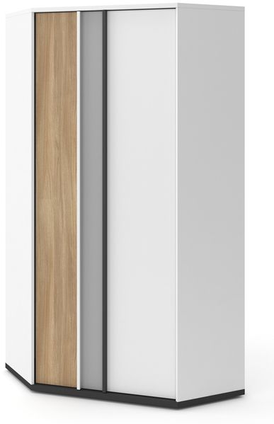 Eckschrank Imola Kleiderschrank 95cm weiß graphit grau Salisbury Eiche