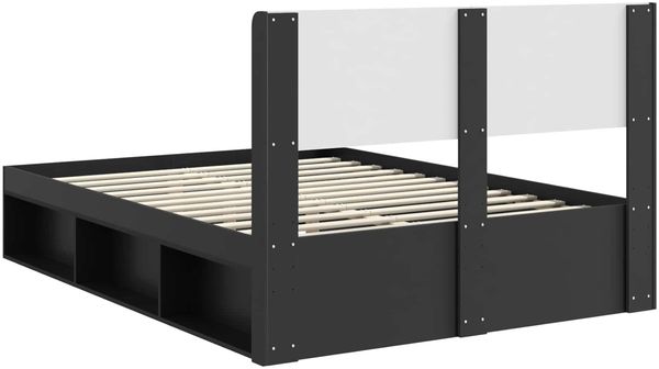 vidaXL Bettgestell mit Stauraum und Kopfteil Schwarz 120 x 200 cm 3414228 Bild 7