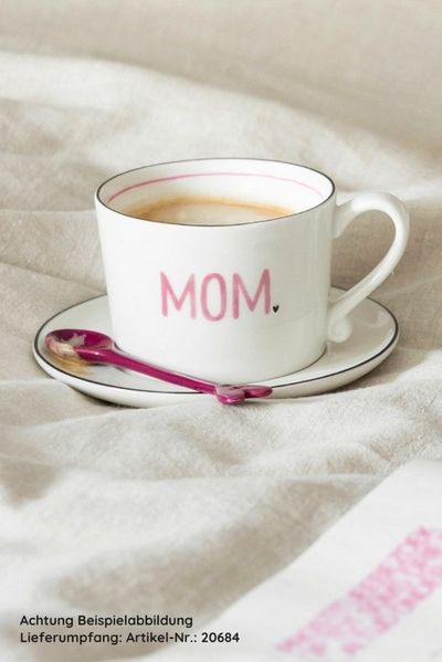 Bastion Collections Geschirr-Set Tasse - ROSE MOM - weiß