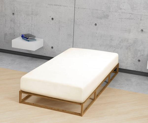 biberna Jersey-Elastic-Spannbetttuch 0077866, natur, 1x 90x190 cm - 100x220 cm