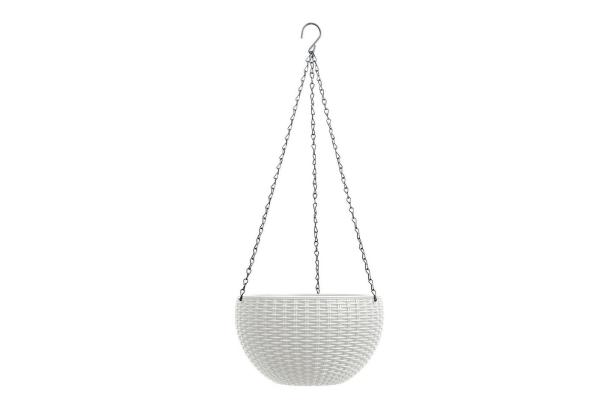 HTI-Living Blumenampel Blumenampel Nessa Rattanoptik Weiß (Stück, 1 St, 1 Blumenampel ohne Dekoration), Blumentopf hängend Kunststoff
