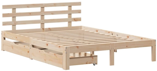 vidaXL Massivholzbett mit Schubladen 120x200 cm Kiefer 3302008