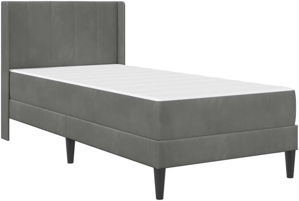 vidaXL Bettgestell mit Matratze Dunkelgrau 90 x 190 cm Samt 3414832 Bild 3