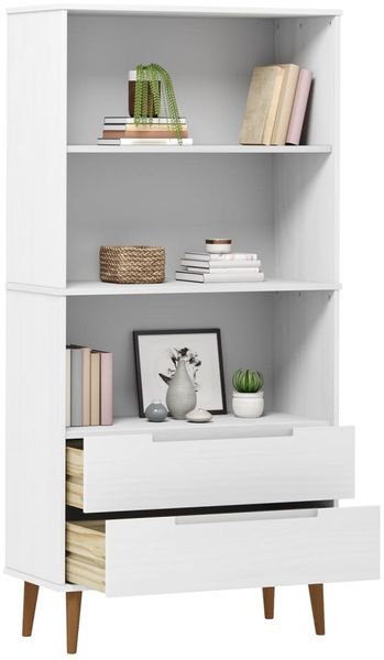 vidaXL Bücherregal MOLDE Weiß 85x35x170,5 cm Massivholz Kiefer 350541 Bild 3