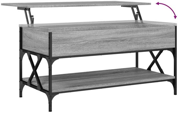 vidaXL Couchtisch Grau Sonoma 100x50x50 cm Holzwerkstoff und Metall 845359 Bild 8