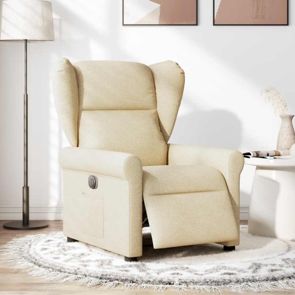 vidaXL Relaxsessel Elektrisch Creme Stoff 3303362