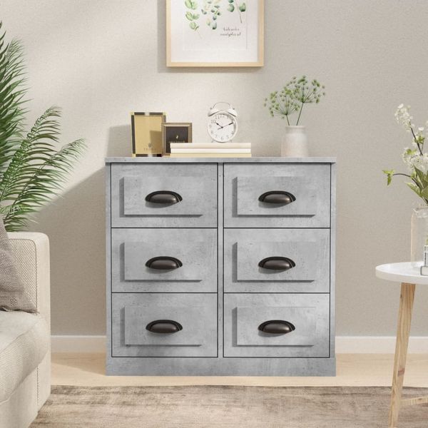 vidaXL Sideboard Betongrau 70x35,5x67,5 cm Holzwerkstoff 816436