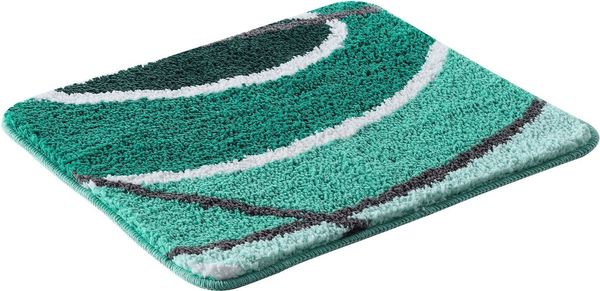 OTTO home Badematte Juna mit Muster, Badvorleger, Badezimmer Teppich, Duschvorleger, Höhe 20 mm, rutschhemmend beschichtet, strapazierfähig, Polyester, rechteckig, besonders weich, Design, Badematten, Badteppich