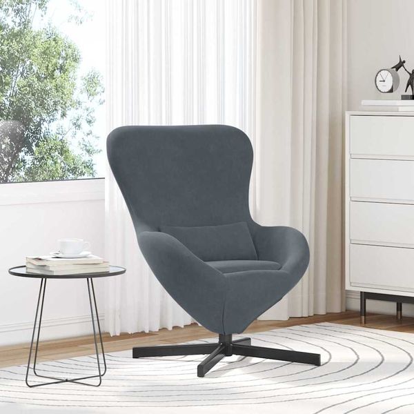 vidaXL Eiersessel Dunkelgrau 63 x 73 x 90 cm Samt 42002757