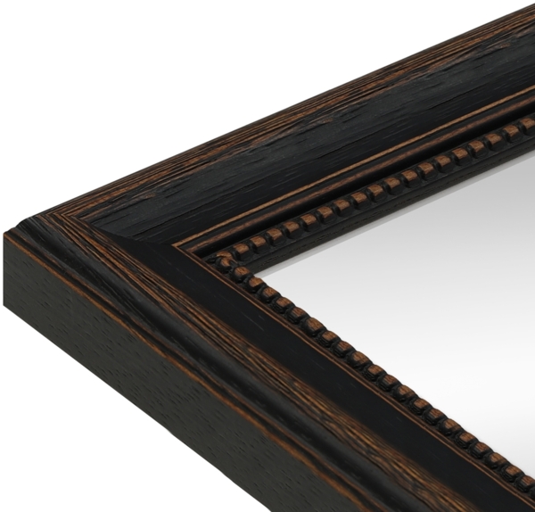 WANDStyle Wandspiegel H390 aus Massivholz in Schwarz 56 x 106 cm im Stil Landhaus Bild 4