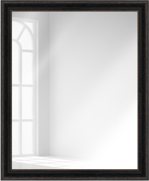 WANDStyle Wandspiegel H390 aus Massivholz in Schwarz 56 x 106 cm im Stil Landhaus Bild 2