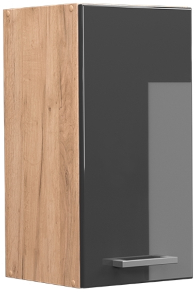 Vicco Küchenschrank Küchenzeile R-Line, Anthrazit Hochglanz, Hängeschrank 30 cm
