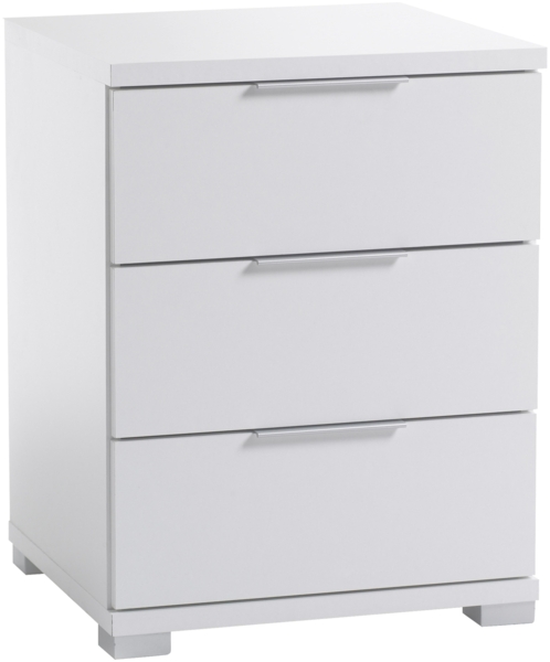 Nachtkommode >Smilla< in Weiß, Melamin - 46x61x42cm (BxHxT)