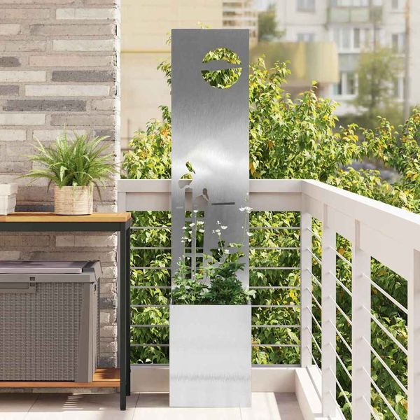 vidaXL Garten Sichtschutz-Leinwand Silber 32 x 150 cm Edelstahl 876403
