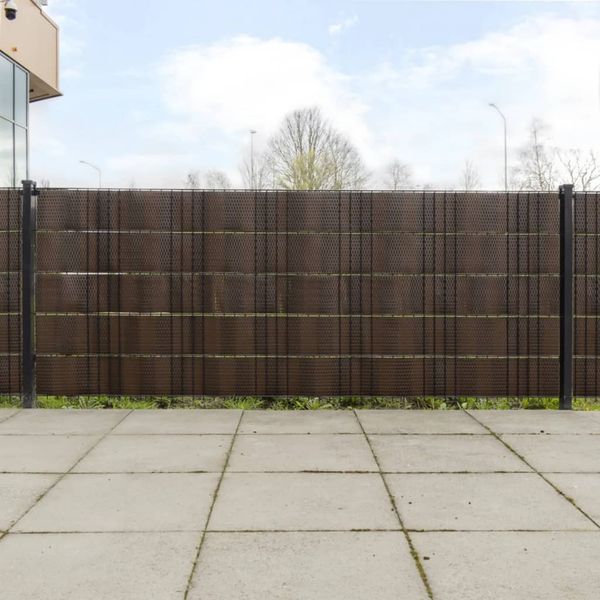 vidaXL Balkon-Sichtschutze 10 Stk. Braun Schwarz 255x19 cm Poly Rattan 156315