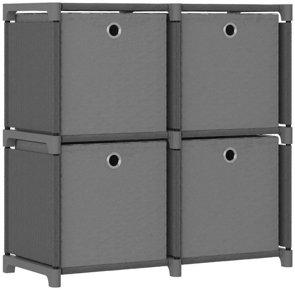 vidaXL Würfelregal mit 4 Boxen Grau 69x30x72,5 cm Stoff 322601
