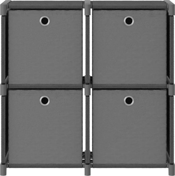 vidaXL Würfelregal mit 4 Boxen Grau 69x30x72,5 cm Stoff 322601 Bild 2