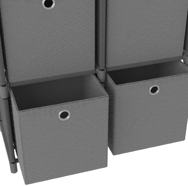 vidaXL Würfelregal mit 4 Boxen Grau 69x30x72,5 cm Stoff 322601 Bild 6