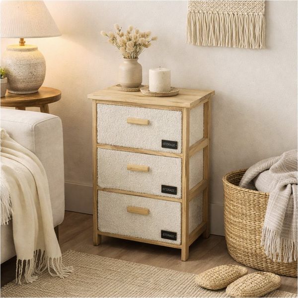 HTI-Living Kommode Kommode Melia mit 3 Plüsch-Schubladen (Stück, 1 St, 1 Kommode)