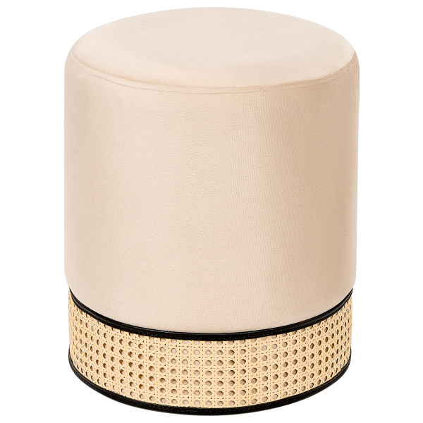 Pouf YANKTON Creme Samtstoff