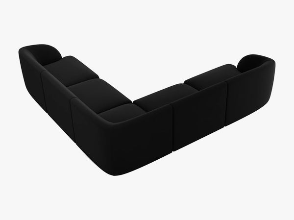 Micadoni 5-Sitzer Symmetrisches Ecksofa Miley Samt Bluvel Schwarz Bild 2