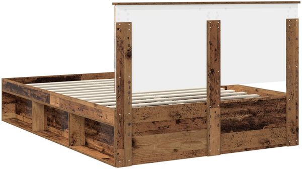 vidaXL Bettrahmen Altholz 135 x 190 cm Massives Kiefernholz 3411026 Bild 9