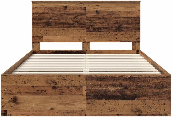vidaXL Bettrahmen Altholz 135 x 190 cm Massives Kiefernholz 3411026 Bild 7