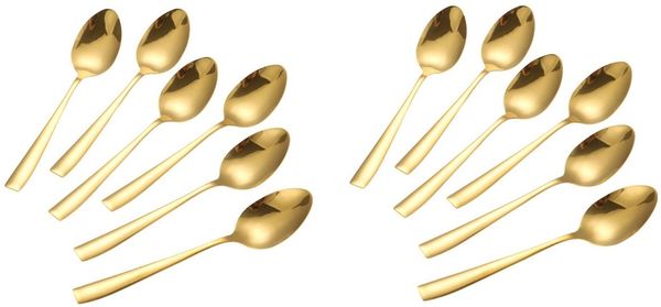 12er Set Kaffeelöffel Teelöffel Löffel L 14,5cm CF1007 Gold