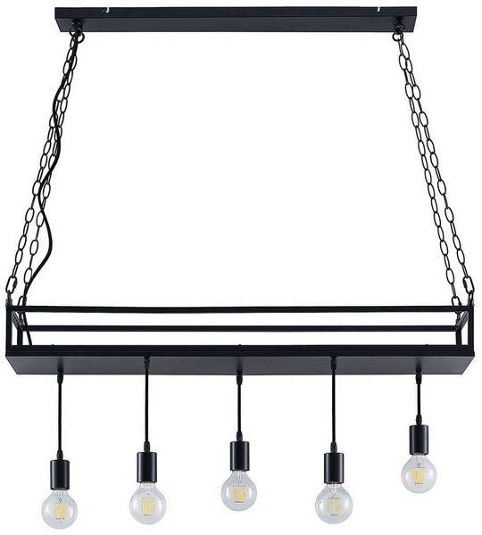 Lindby Hängeleuchte Kirista, Metall, Schwarz IP20, 5 x 15 W LED