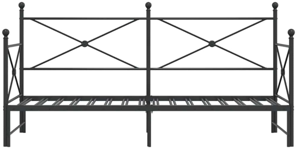 vidaXL Tagesbett Ausziehbar ohne Matratze Schwarz 90x190 cm Stahl 4104674 Bild 5