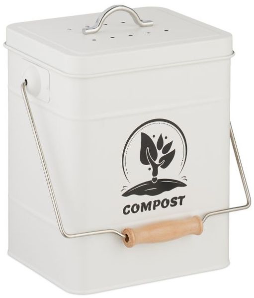 Relaxdays Komposteimer mit Geruchsfilter 6 Liter