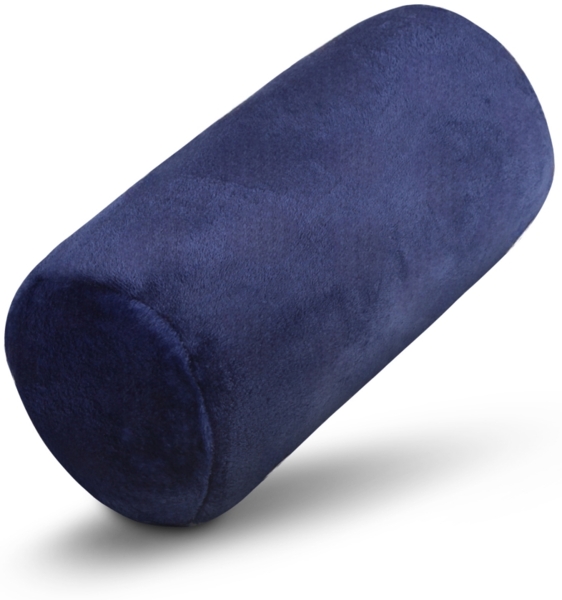 Kuschelig weiche Nackenrolle für unterwegs - kompakt und leicht, perfekt für Flugreisen oder lange Autofahrten Dunkelblau Nackenrolle