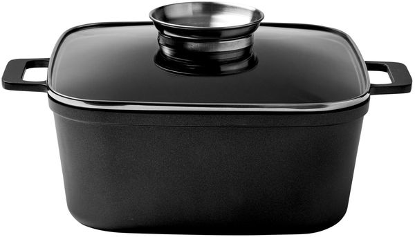 Homeware Braten- & Schmortopf, Aluminium schwarz, 24 x 10.5 x 24 cm, inkl Deckel