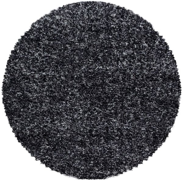 Hochflor Teppich Enrico rund - 200 cm Durchmesser - Anthrazit