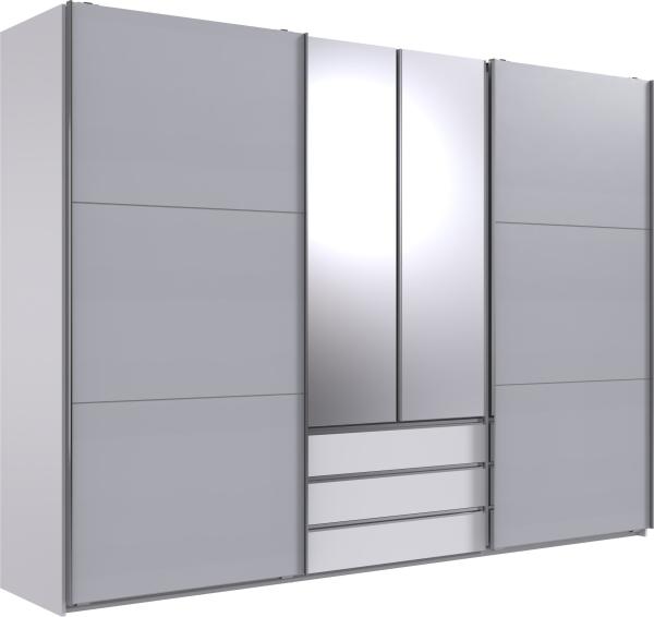 Schwebetürenschrank >MAGIC< in LIGHT GREY - 300x216x65cm (BxHxT)