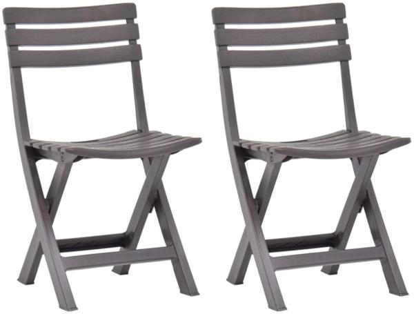 vidaXL Klappbare Gartenstühle 2 Stk. Kunststoff Mokka 48788