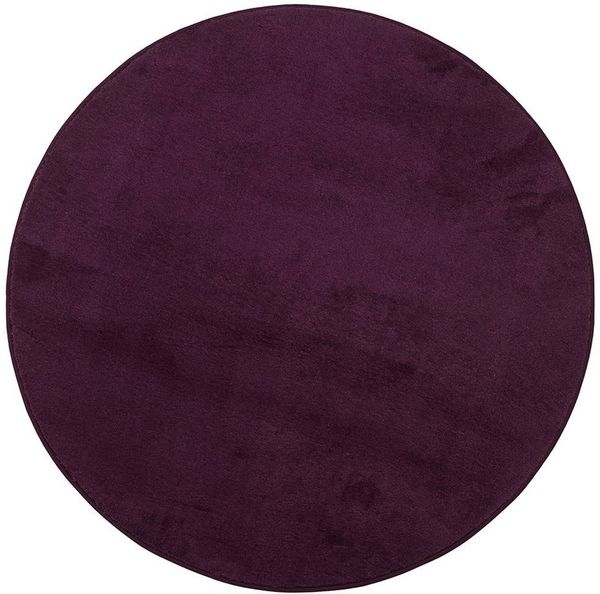 Gözze - Premium Rutschfester Runder Badezimmerteppich, RIO, 100% Microfaser, Ø 110 cm - Beere