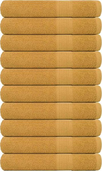 vidaXL Handtücher FROGN 10 Stk. Gold 100x200 cm 360 g/m² 136820