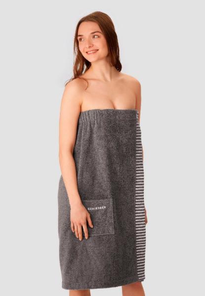 Schiesser 'Rom' Saunakilt, Baumwollfrottee dunkelgrau, 36-44